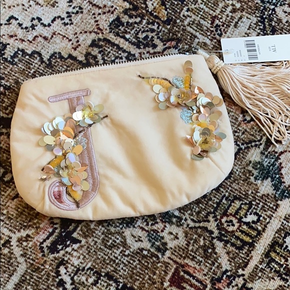 Anthropologie Handbags - Anthropologie Flowering Monogram J Pouch